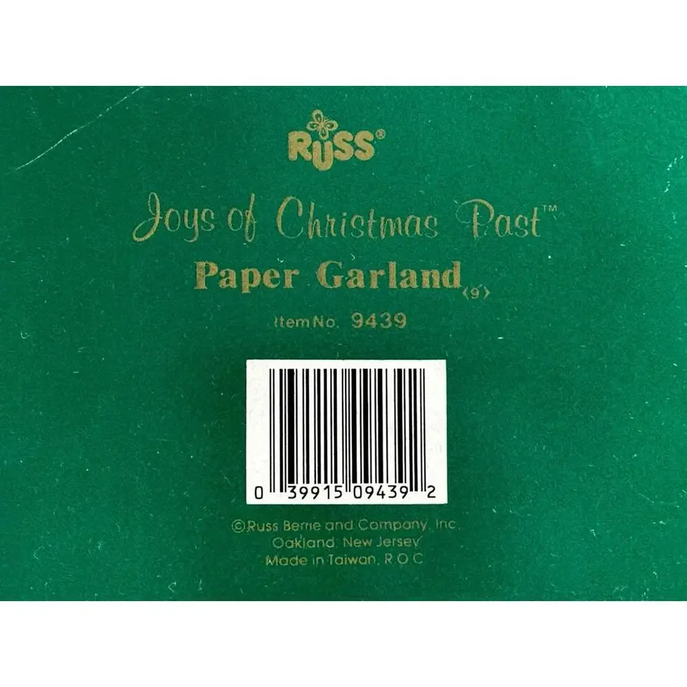 Vintage Russ Paper Garland Joys Of‎ Christmas Past Santa Claus 9 Feet Long
